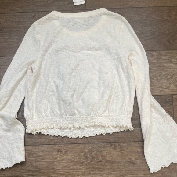 Madewell Texture & Thread Smocked Bell-Sleeve Top, CREAM, size Small NWT - Picture 13 of 13